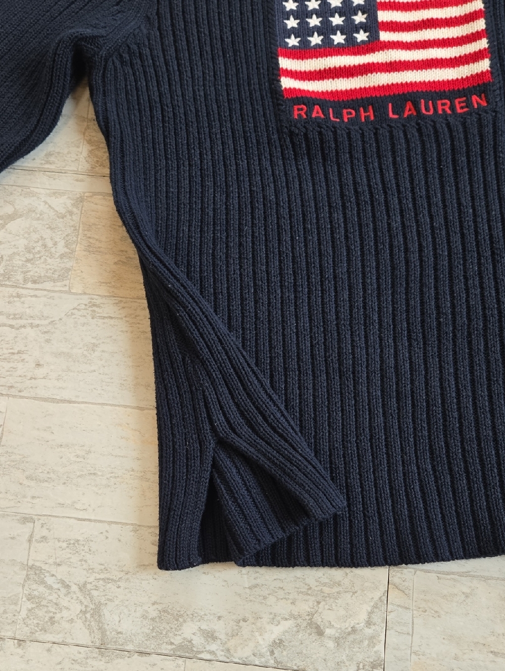 Vintage Polo Ralph Lauren American Flag Sweater MEDIUM - Picture 5 of 6